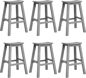 vidaXL Set bar de grădină 6 pcs Gri deschis HDPE