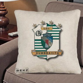 Perna Personalizata CSC Dumbravita Fotbal, 40x40 cm, Bej Canapea, Husa Detasabila, Perna Inclusa, BEKZ®