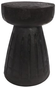 Taburet din lemn paulownia pentru grădină WOOOD Borre, negru