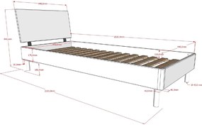 Set Complet Mobilier Camera Copii Forrest Oak, Pat 90x200 cm cu Tăblie Textilă, Dulap cu 2 Uși, Noptieră și Birou, din Lemn de Stejar, Natur – Vipack