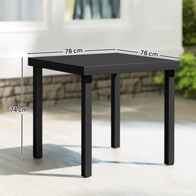Outsunny Aluminum Outdoor Patio Dining Table for 4 for Garden Lawn Backyard, Natural | Aosom Romania