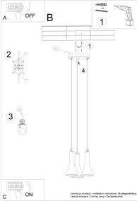 Lustră pe cablu Sollux SL.1226 REA 3xE14/12W/230V beton