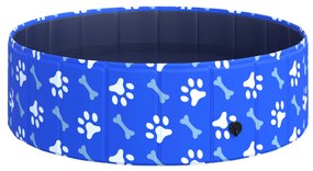 PawHut Piscina pentru caini de talie mica, Plastic/PVC, Animale de companie Piscina de vara pentru animale 100x30 cm, Albastru