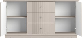 Comodă cu sertare pe soclu Vesper 160 cm - cashmir / mânere negre