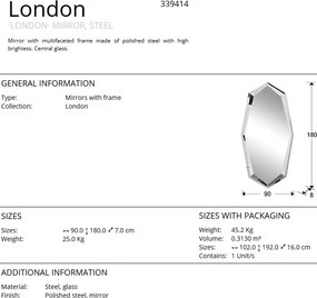 Oglinda decorativa design lux 90x180cm London otel SV-339414