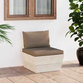 3063368 vidaXL Canapea de grădină din paleți, de mijloc, cu perne, lemn molid
