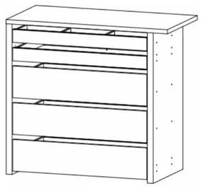 Caseta cu 5 sertare 88x81cm