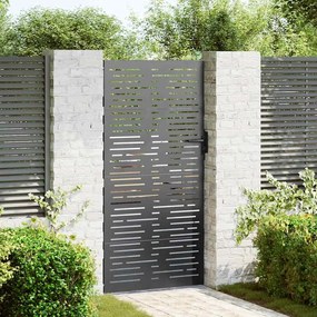 vidaXL Poartă de grădină Negru 105 x 175 cm Oțel vopsit în pulbere