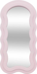 Oglindă cu ramă roz cu volănaș AYNA, 30 x 60 cm