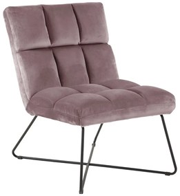 Fotoliu roz cu tapițerie din catifea Alba – Actona
