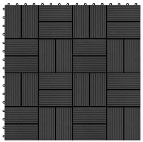 Placi de pardoseala, 22 buc., negru, 30 x 30 cm, WPC, 2 mp Negru, 22, Model 3