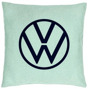 Perna Decorativa, Model Volkswagen, 40x40 cm, Verde Menta, Husa Detasabila, Burduf