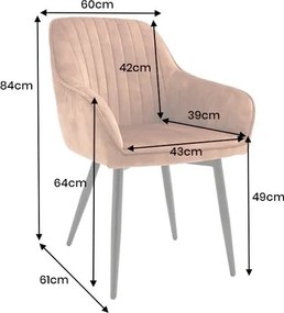 Set de 2 scaune elegante Turin catifea maro ruginiu