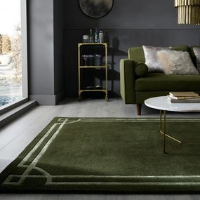 Covor verde închis țesut manual din lână 120x170 cm Gatsby – Flair Rugs