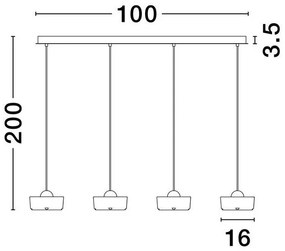 Lustra cu 4 pendule LED design modern KEROS