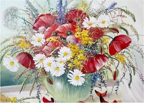 Tablou - Vază cu flori sălbatice (70x50 cm)