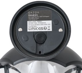 Lampă de perete inteligentă de exterior neagră cu sticlă transparentă, incluzând LED IP54 - Classica