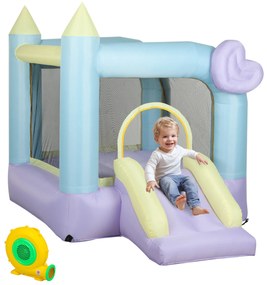 AIYAPLAY Castel Gonflabil pentru Copii 3-8 Ani cu Tobogan și Kit de Reparații, 250x165x200 cm, Multicolor | Aosom Romania