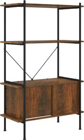 vidaXL Unitate rafturi cu 4 niveluri și dulap, 80x40x130 cm oțel&lemn