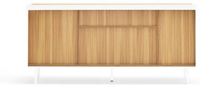 Comodă albă/în culoare naturală joasă cu aspect de lemn de stejar 165x78 cm Arista – Teulat