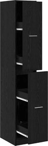 vidaXL Cabinet de Apotecă Stejar negru 30 x 41 x 174.5 cm