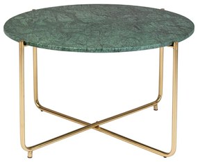Măsuță de cafea verde/aurie rotundă cu blat din marmură ø 70 cm Timpa – White Label