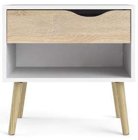 Noptieră albă/în culoare naturală Oslo – Tvilum