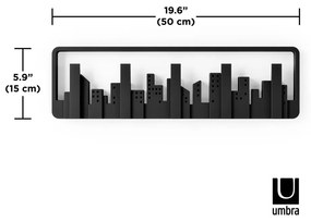 Cuier de perete negru din plastic Skyline – Umbra