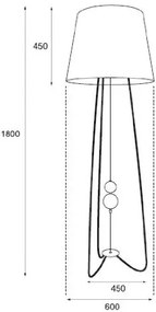Lampadar, lampa de podea, abajur rosu, Satin 5367