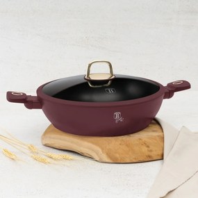 Cratita cu capac 30 cm 4,5L Leonardo Collection Berlinger Haus BH 8039, visiniu mat, mancarea nu se lipeste, compatibila cu inductie
