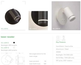 Aplica ambientala cu spot directionabil Laser, alba