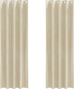 vidaXL Perdele opace 2 pcs Crem 140 x 260 cm Catifea