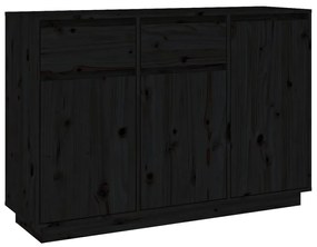 814333 vidaXL Servantă, negru, 110x34x75 cm, lemn masiv de pin