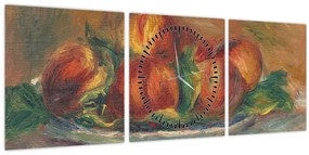 Tablou - Auguste Renoir, Peaches on a Plate, reproducere (cu ceas) (90x30 cm)