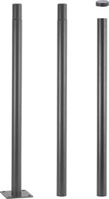 Brilagi - Tijă metalică pentru stâlp de iluminat exterior, 3 m, diametru 58 mm, gri