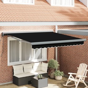 vidaXL Marchiză retractabilă automat neagră 350 x 250 cm