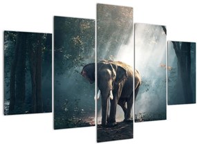 Tablou cu elefant în djunglă (150x105 cm)