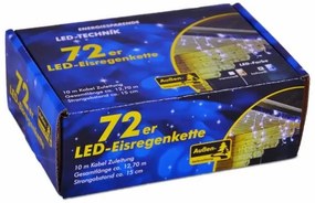 Lumină de ploaie de Crăciun - 2,7 m, 72 LED-uri, alb calda