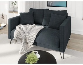 Canapea gri închis cu tapițerie din chenille 140 cm Freya – Ropez