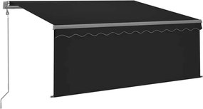 vidaXL Copertină retractabilă automat cu stor, antracit, 3,5x2,5 m