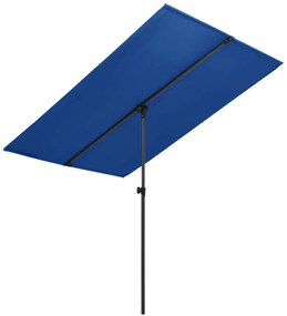 Umbrelă soare exterior stâlp aluminiu albastru azur 180x130cm