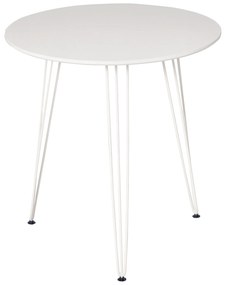 HOMCOM Masă de Comedor Rotundă cu Picioarele în formă de Furculiță din Metal Stil Modern Nordic pentru Bucătărie Sufragerie Cafenea Bar Ø70x75 cm Alb | Aosom Romania