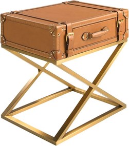 Masuta auxiliara LUX design italian Cowhide camel