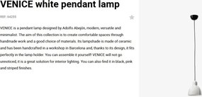 Pendul ceramic design decorativ VENICE White