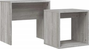 vidaXL Mese suprapuse de cafea, 2 buc, sonoma gri, lemn prelucrat