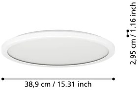 Plafonieră LED RGBW dimabilă de exterior Eglo 90142 ROVITO-Z 18,5W/230V d. 38,9cm IP44 alb