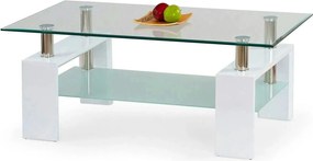 Masuta cafea DIANA H, transparent/alb, 110x60x55 cm