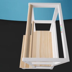 Turn de învățare PLAY din pin, 93x56x49, albă/natur maro Spielwerk