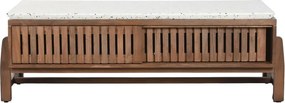 Masuta de cafea din lemn de acacia si marmura, 127X67X47 cm, " Terrazo "
