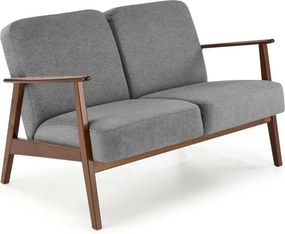 Canapea MILANO 2S, gri - Castel 93, stofa catifelata/lemn, 120x77x77 c